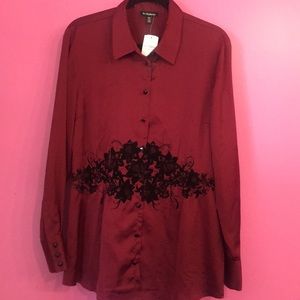 Burgundy Blouse size XXL NWT